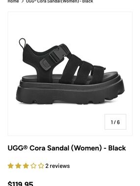 UGG Cora Platform Sandal for Women - Black